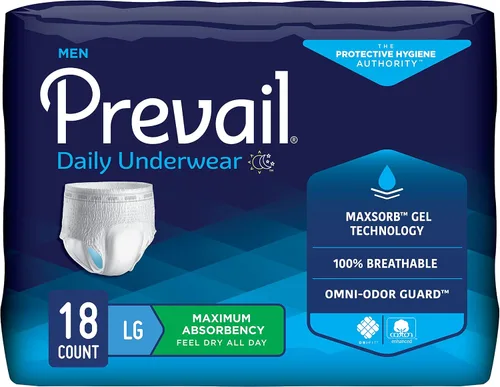 Vista 13 de Prevail - Ropa interior protectora para hombre - Ropa interior para incontinencia pull-up - Pañal desechable para adultos - Máxima absorción