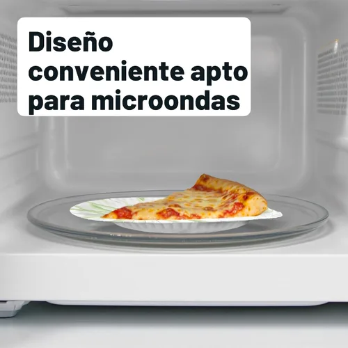 Vista 4 de Amazon Basics Platos de papel para uso diario, 8.62 pulgadas, desechables, 100