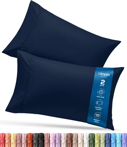 Vista 17 de Utopia Bedding - Juego de 2 fundas de almohada tamaño estándar, con cierre de sobre, tela de microfibra cepillada suave, resistentes al encogimiento
