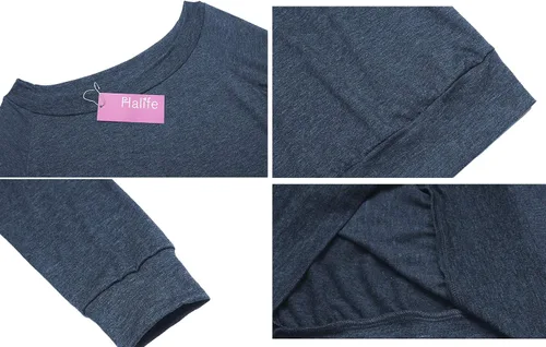 Vista 6 de Halife - Blusa de manga larga con hombros descubiertos y cuello bote para mujer