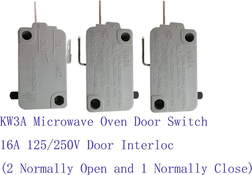 Vista 2 de Interruptor de puerta de horno de microondas KW3A 16A 125/250V Interbloqueo de puerta (2 normalmente abiertos y 1 normalmente cerrado)