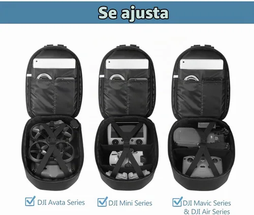 Vista 2 de JSVER Estuche de transporte para DJI Mini impermeable a prueba de golpes mochila compatible con DJI Mini/Air/Mavic 1/AVATA Remote & Smart