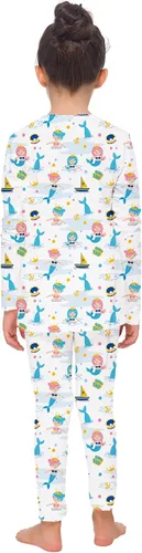 Vista 5 de MANCYFIT Ropa interior térmica para niñas, con forro polar largo, capa base para niños, ultra suave