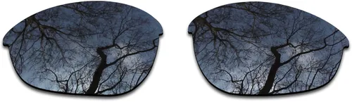 Vista 2 de ToughAsNails 2 pares de lentes polarizadas de repuesto para Oakley Half Jacket Negro y Plata Cromo