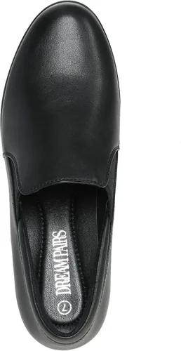 Vista 5 de DREAM PAIRS - Zapatos de tacón bajo y grueso para mujer, cómodos mocasines de tacón sin cordones, zapatos de trabajo para oficina y negocios