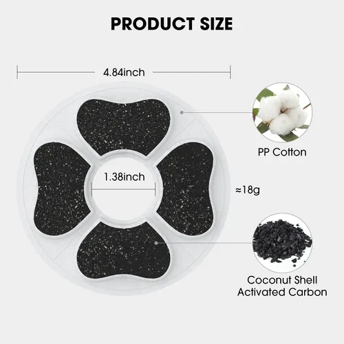 Vista 2 de DEEIPET 8 paquetes de filtros y esponjas de repuesto para fuente de agua para gatos, de grado alimenticio, para 74 onzas, 135 onzas, dispensador