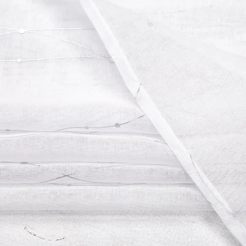 Vista 8 de Deconovo Light Filtering Sheer Curtains 96 Inches Long for Living Room Blanco brillante