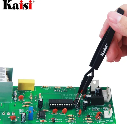 Vista 6 de Kaisi - Juego de 6 pinzas de bloqueo cruzado, juego de pinzas de acero inoxidable antiestáticas para manualidades, joyería, electrónica, trabajo