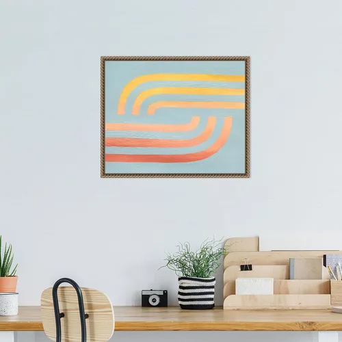 Vista 5 de Amanti Art Framed Canvas Wall Art 16x20 Woven Sea And Sun II by Grace Popp, Framed Wall Art Canvas, Abstract Artwork, Traditional Decor, Small