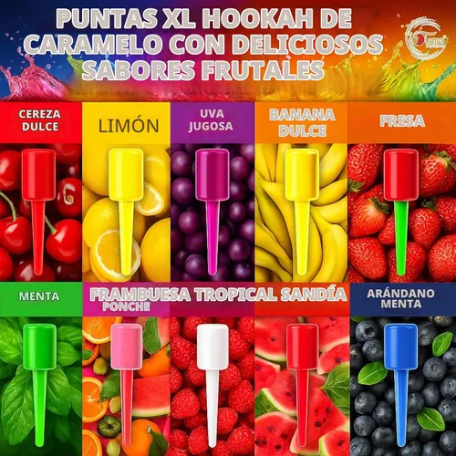 Vista 2 de Tanya Hookah Lolly Pop Candy Tips Super Masculino Plástico Dissposiable Cachimba Colorfull Tips 10PK