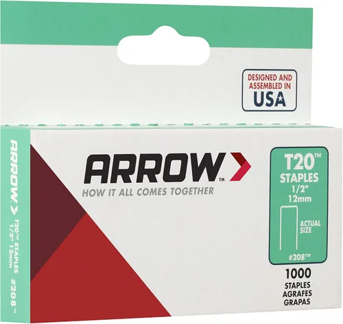 Vista 3 de Arrow Fastener 208 - Grapas T20 de 12 pulgadas, 1000 por paquete