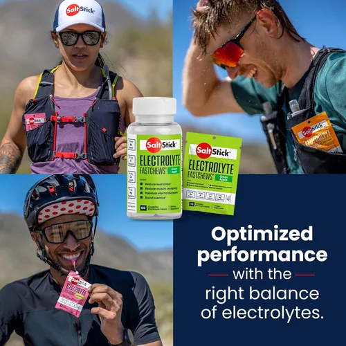 Vista 7 de SaltStick Electrolyte FastChews - 120 unidades sabor manzana verde - Tabletas masticables de electrolitos para la hidratación, pastillas de sal - 10