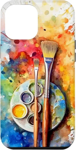 Vista 26 de Watercolor Paints Paleta y pincel pintor artista caso para iPhone 17