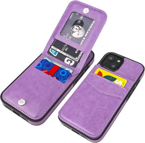 Vista 20 de KIHUWEY Compatible con iPhone 14 Funda Cartera con Soporte para Tarjeta de Crédito, Flip Cuero Premium Cierre Magnético Soporte Funda Protectora