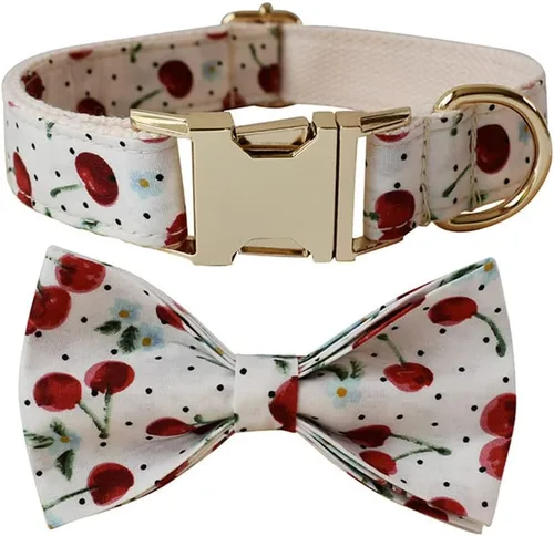 Vista 6 de Love Dream Collar de perro con corbatín, suave y cómodo collar de perro con hebilla de metal de liberación rápida, collares ajustables