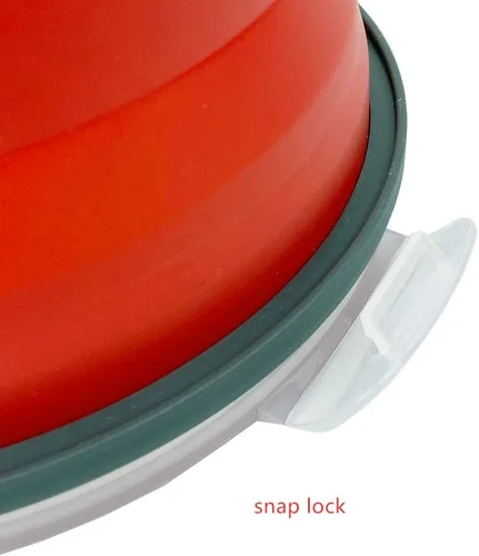 Vista 8 de CARTINTS Cuencos de silicona plegables rojos para almacenamiento de alimentos, con tapas a prueba de fugas, aptos para microondas y congelador