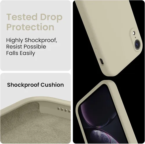 Vista 5 de FireNova Funda diseñada para iPhone XR, de silicona mejorada [borde recto] y [protección de cámara] con forro de microfibra suave antiarañazos, 6.1
