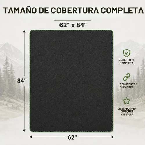 Vista 2 de Manta de Lana para Acampada – 70% Lana Resistente de Servicio Pesado Estilo Militar, Cálida y Lavable, Manta Ignífuga para Emergencias Gris