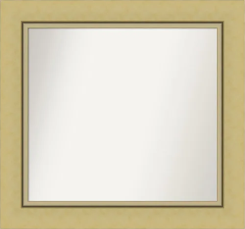 Vista 7 de Amanti Art Landon Gold Espejo de baño, espejo de pared o espejo de tocador de baño sobre el fregadero (26.25 x 26.25 pulgadas) Espejo no biselado