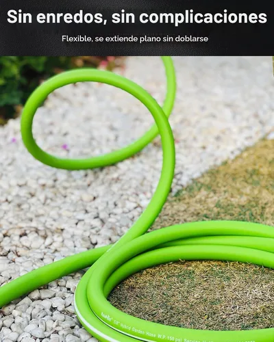 Vista 2 de RAINPOINT Manguera de jardín líder corta de 1.5 metros - Manguera de agua ligera con asa giratoria - Flexible, resistente, de goma híbrida