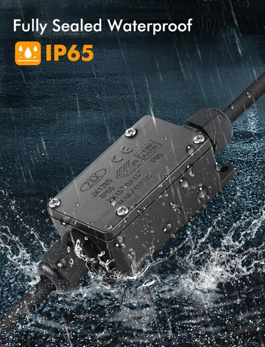 Vista 4 de 2 piezas impermeables externas de 2 vías PG9 caja de conexiones eléctricas subterráneas, cables de cable de alimentación, protección del conector