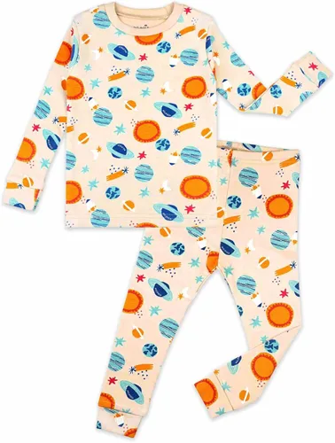 Vista 7 de moimoln Sibling Matching 6M-8Y Pijamas de algodón suave y cálido de modal con mangas largas de personaje, ajustados, para dormir todos los días