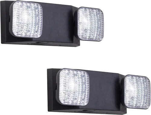 Vista 10 de GZRUIYANG Luces de emergencia con batería de respaldo, accesorios de iluminación de emergencia comerciales LED de dos cabezales ajustables Negro