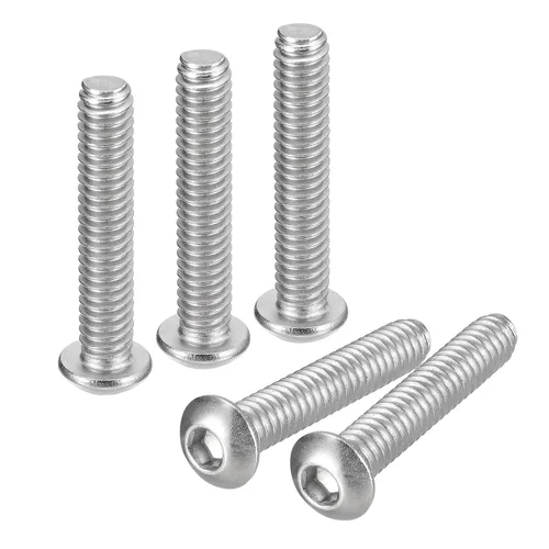 Vista 29 de uxcell Tornillos de cabeza de botón de 1/4-20x1, 25 piezas de tornillos hexagonales de acero inoxidable 304, tornillos de rosca completa