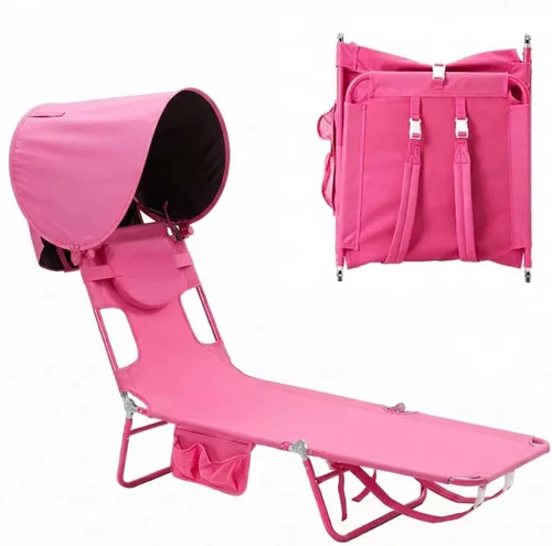 Vista 17 de SUNNYFEEL Lay Flat Silla de bronceado, tumbona boca abajo, reclinable de 5