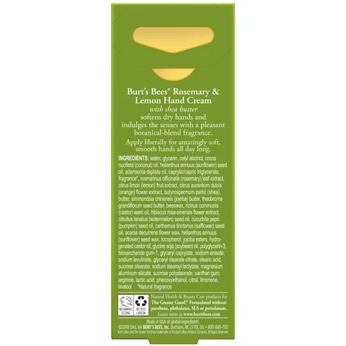 Vista 3 de Burts Bees Crema de manos de romero y limón con manteca de karité, 1 onza (el paquete puede variar)