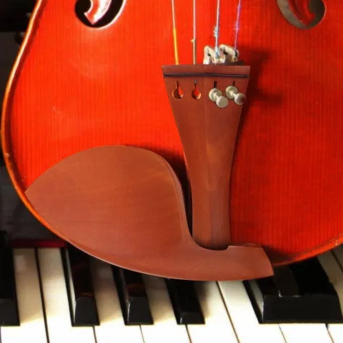 Vista 9 de Accesorios de violín 4/4, kit completo de piezas de madera para violín con soporte para barbilla, clavijas de afinación de corcho