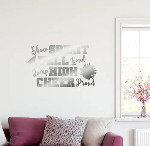 Vista 8 de 38"x24" Show Espíritu Yell Loud Jump alta Cheer orgullosos pompones animadora del megáfono calcomanía decorativo para pared arte mural decoración