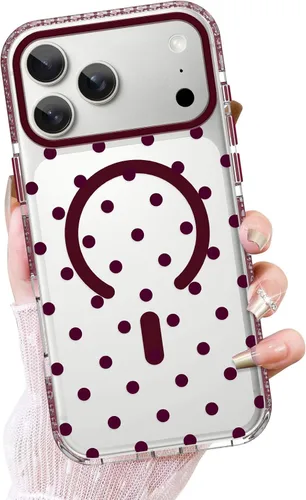 Vista 30 de OOK Funda magnética transparente para iPhone 17, lindo encaje floral negro Encaje Negro Floral