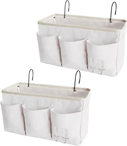 Vista 6 de Organizador de almacenamiento colgante para literas y camas de hospital, cama de dormitorio universitario, se puede colocar lentes, libros, Negro