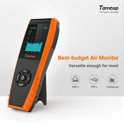 Vista 3 de Temtop Monitor PM2.5 P600, medidor esencial de partículas de aire PM2.5 PM10 probador de calidad del aire para detección de contaminación del aire