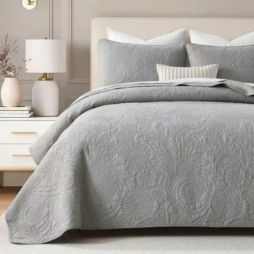 Vista 19 de Edredones Amarillos Tamaño Queen, Juego de Ropa de Cama de Algodón, Edredón Amarillo Gris Blanco, Ropa de Cama Rayada Tamaño Queen, Edredón de Lujo