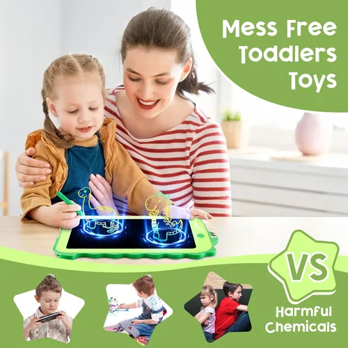 Vista 5 de Teriph Tableta de escritura LCD para niños, juguetes coloridos para niños pequeños, juguetes educativos para niños, juguete de dinosaurio para niños