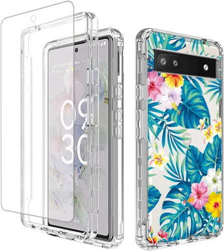 Vista 8 de Funda para Pixel 6A, (no compatible con Pixel 6) GX7AS con protector de pantalla de vidrio templado, suave 360 cuerpo completo a prueba de golpes