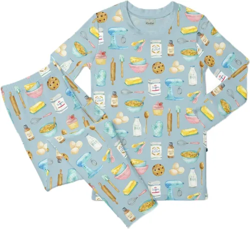 Vista 94 de KicKee Pants Conjunto de pijama de manga larga con estampado de piezas 90's Plaid
