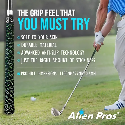 Vista 4 de ALIEN PROS Paquete de 6 cintas de envoltura de agarre de golf Cubic & Skull Mix - ReGrip en 1 minuto