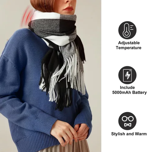 Vista 4 de EN'DA professional Heated Scarf for Women and Men with Rechargeable Battery, 3 Levels Temperatures
