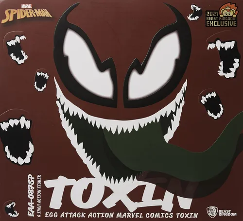 Vista 2 de Beast Kingdom Marvel Comics: Toxin EAA-087SP - Figura de acción de ataque de huevo, multicolor
