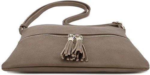 Vista 3 de SG SUGU - Bolso ligero y mediano con borla y bolsillo con cremallera