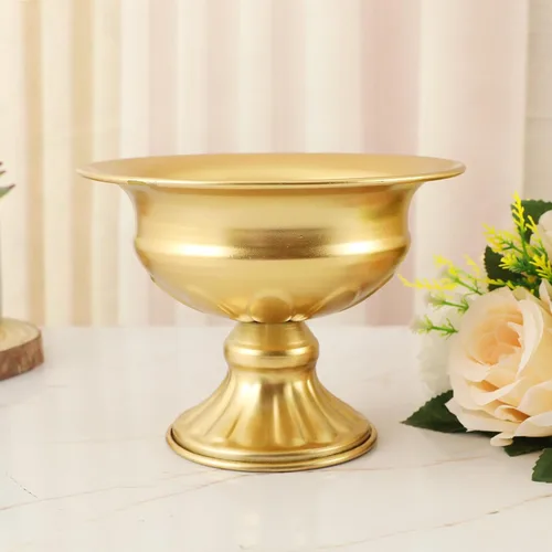 Vista 5 de 8Pcs Gold Compote Vases for Centerpieces, 4.7in Small Flower Vases Dorado