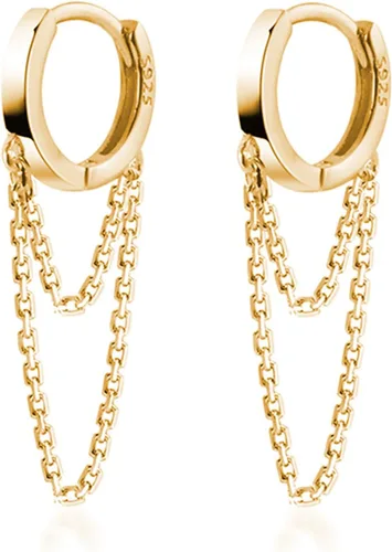 Vista 11 de Reffeer - Aretes colgantes de plata esterlina 925 maciza con borla, arracadas para mujeres y adolescentes A-Plata