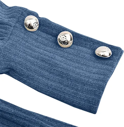 Vista 5 de Suéteres de talla grande para mujer cuello redondo manga larga casual de punto para otoño e invierno