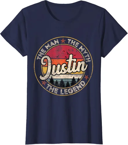 Vista 14 de Justin The Man The Myth The Legend - Camiseta personalizada con nombre, Negro
