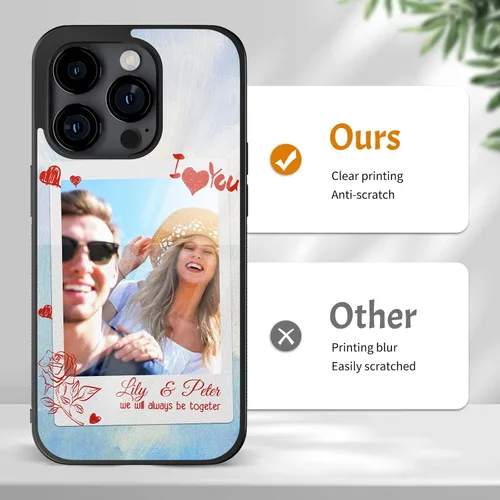 Vista 4 de Fundas de teléfono personalizadas Red Love You Imágenes empalmadas para iPhone 5 6 7 8 11 12 13 14 15 16 Pro Max Plus Mini X para Samsung S21 S22