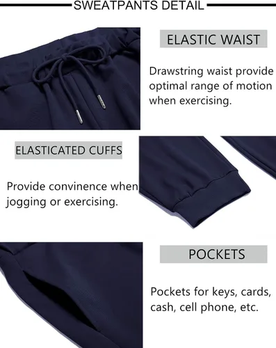 Vista 6 de COOFANDY Conjunto deportivo de 2 piezas para hombre, conjunto deportivo casual con capucha
