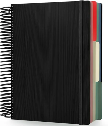 Vista 10 de EUSOAR - Cuaderno en espiral de papel gráfico, tamaño A4 de 9.25" x 11.7", gran cuaderno de 3 asignaturas, cuaderno de diario de tapa dura